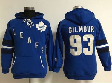 Women's Toronto Maple Leafs #93 Doug Gilmour Blue Old Time Heidi Hoodie NHL Hoodie
