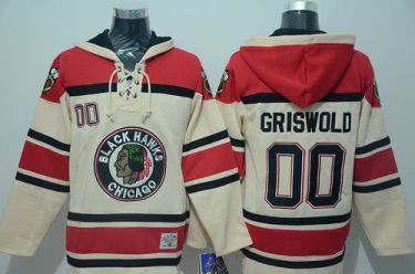 Chicago Blackhawks #00 Clark Griswold Cream Sawyer Hooded Sweatshirt Stitched NHL Jersey