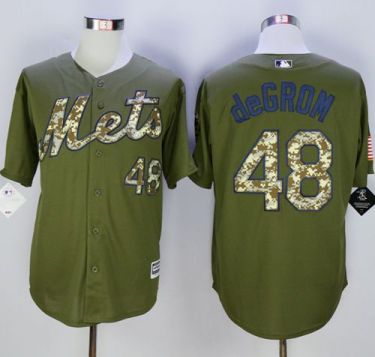 New York Mets #48 Jacob DeGrom Green Camo New Cool Base Stitched MLB Jersey