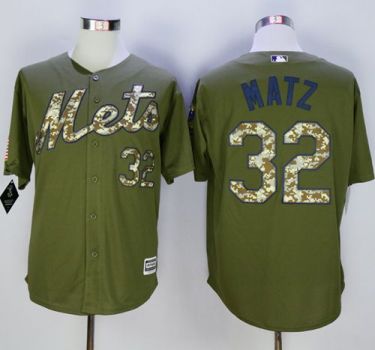 New York Mets #32 Steven Matz Green Camo New Cool Base Stitched MLB Jersey