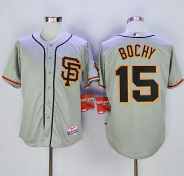 San Francisco Giants #15 Bruce Bochy Grey Cool Base Road 2 Stitched MLB Jersey