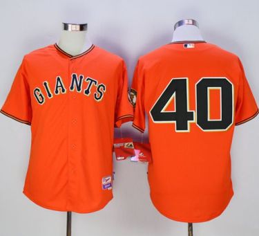 San Francisco Giants #40 Madison Bumgarner Orange Old Style Giants Stitched MLB Jersey