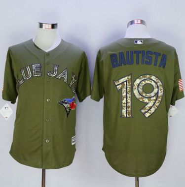 Toronto Blue Jays #19 Jose Bautista Green Camo New Cool Base Stitched MLB Jersey