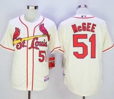 St. Louis Cardinals #51 Willie McGee Cream Cool Base Stitched MLB Jersey