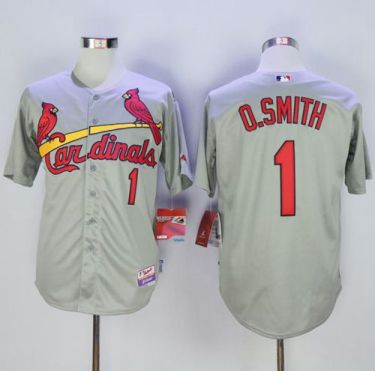 St. Louis Cardinals #1 Ozzie Smith Grey Cool Base Stitched MLB Jersey