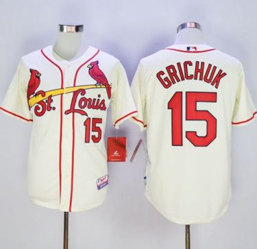 St. Louis Cardinals #15 Randal Grichuk Cream Cool Base Stitched MLB Jersey