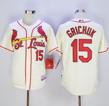 St. Louis Cardinals #15 Randal Grichuk Cream Cool Base Stitched MLB Jersey St. Louis Cardinals #15 Randal Grichuk Cream Cool Base Stitched MLB Jersey