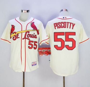 St. Louis Cardinals #55 Stephen Piscotty Cream Cool Base Stitched MLB Jersey