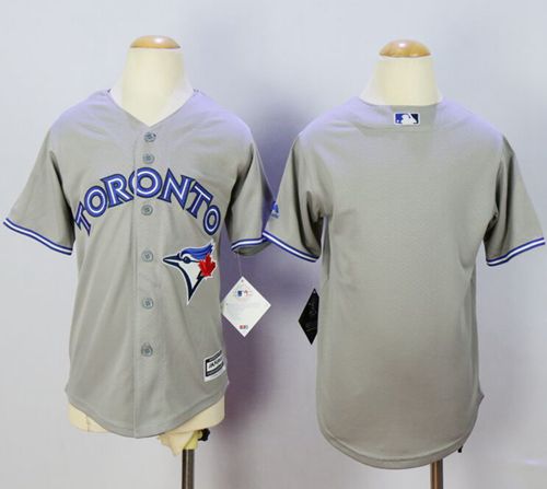 Youth Toronto Blue Jays Blank Grey Cool Base Stitched MLB Jersey