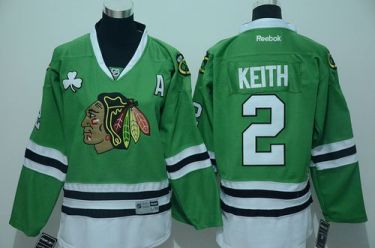 Youth Chicago Blackhawks #2 Duncan Keith Green Stitched NHL Jersey