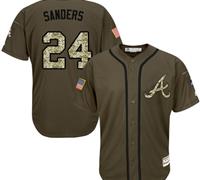 Atlanta Braves #24 Deion Sanders Green Salute to Service Stitched Baseball Jersey Atlanta Braves #24 Deion Sanders Green Salute to Service Stitched Baseball Jersey