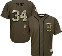 Boston Red Sox #34 David Ortiz Green Salute to Service Stitched MLB Jersey