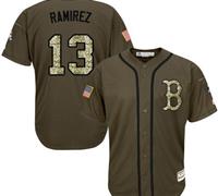 Boston Red Sox #13 Hanley Ramirez Green Salute to Service Stitched MLB Jersey