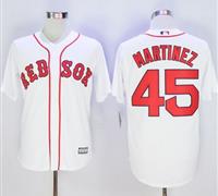 Boston Red Sox #45 Pedro Martinez White Alternate Home New Cool Base Stitched Baseball Jersey