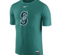 Seattle Mariners Nike Authentic Collection Legend Logo 1.5 Performance Aqua T-Shirt