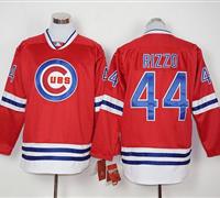 Chicago Cubs #44 Anthony Rizzo Red Long Sleeve Stitched Baseball Jersey