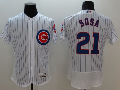Chicago Cubs #21 Sammy Sosa White Flexbase Authentic Collection Stitched Baseball Jersey