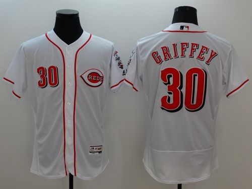 Cincinnati Reds #30 Ken Griffey White Flexbase Authentic Collection Baseball Jersey