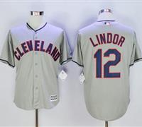 Cleveland Indians #12 Francisco Lindor Grey New Cool Base Stitched MLB Jersey Cleveland Indians #12 Francisco Lindor Grey New Cool Base Stitched MLB Jersey