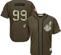 Cleveland Indians #99 Ricky Vaughn Green Salute to Service Stitched Baseball Jersey