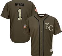 Kansas City Royals #1 Jarrod Dyson Green Salute to Service Stitched Baseball Jersey