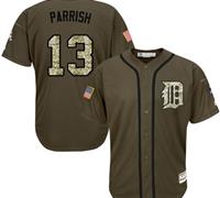 Detroit Tigers #13 Lance Parrish Green Salute to Service Stitched Baseball Jersey