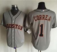 Houston Astros #1 Carlos Correa Grey New Cool Base Stitched Baseball Jersey