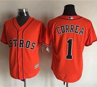 Houston Astros #1 Carlos Correa Orange New Cool Base Stitched Baseball Jersey