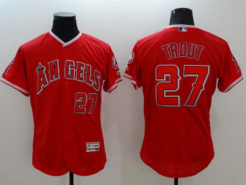 Los Angeles Angels Of Anaheim #27 Mike Trout Red Flexbase Authentic Collection Baseball Jersey