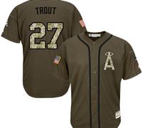 Los Angeles Angels of Anaheim #27 Mike Trout Green Salute to Service Stitched MLB Jersey Los Angeles Angels of Anaheim #27 Mike Trout Green Salute to Service Stitched MLB Jersey