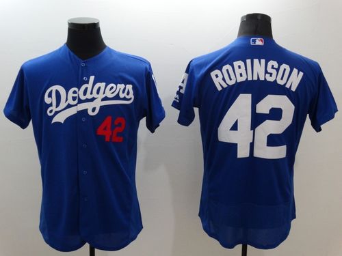Los Angeles Dodgers #42 Jackie Robinson Blue Flexbase Authentic Collection Baseball Jersey