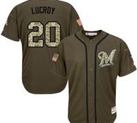 Milwaukee Brewers #20 Jonathan Lucroy Green Salute to Service Stitched MLB Jersey