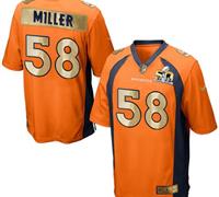 Nike Denver Broncos #58 Von Miller Orange Team Color Men's Stitched NFL Game Super Bowl 50 Collection Jersey