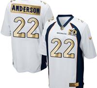 Nike Denver Broncos #22 C.J. Anderson White Men's Stitched NFL Game Super Bowl 50 Collection Jersey