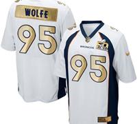 Nike Denver Broncos #95 Derek Wolfe White Men's Stitched NFL Game Super Bowl 50 Collection Jersey