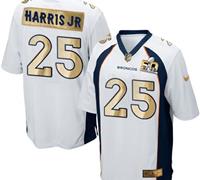 Nike Denver Broncos #25 Chris Harris Jr White Men's Stitched NFL Game Super Bowl 50 Collection Jersey