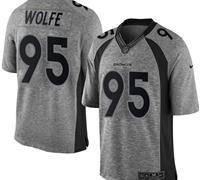 Nike Denver Broncos #95 Derek Wolfe Gray Men's Stitched NFL Limited Gridiron Gray Jersey