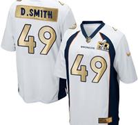 Nike Denver Broncos #49 Dennis Smith White Men's Stitched NFL Game Super Bowl 50 Collection Jersey