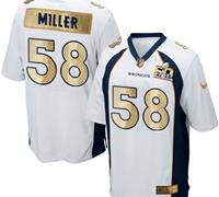 Nike Denver Broncos #58 Von Miller White Men's Stitched NFL Game Super Bowl 50 Collection Jersey