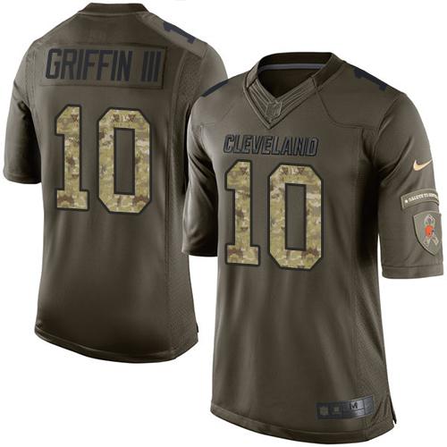 Youth Nike Browns #10 Robert Griffin III Green Stitched NFL Limited Salute To Service Jersey