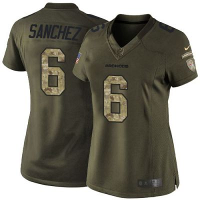 Women's Nike Broncos #6 Mark Sanchez Green Stitched NFL Limited Salute To Service Jersey