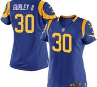 Women Nike Rams #30 Todd Gurley II Royal Blue Alternate Stitched NFL Elite Jersey