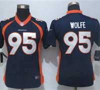 Women's Nike Broncos #95 Derek Wolfe Blue Alternate Stitched NFL New Limited Jersey