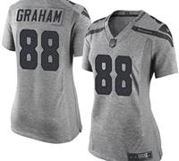 Women Nike Seahawks #88 Jimmy Graham Gray Stitched NFL Limited Gridiron Gray Jersey