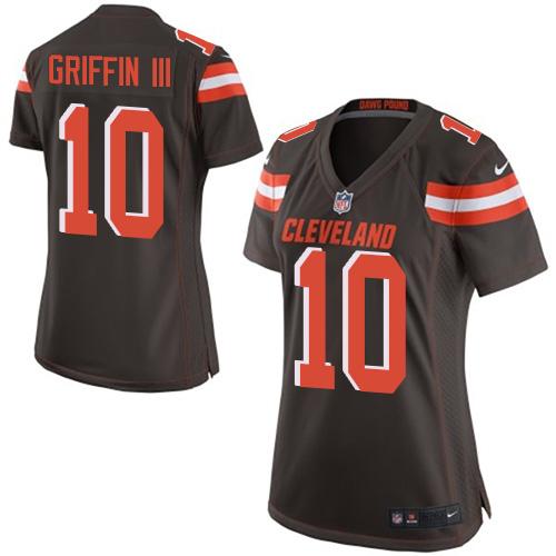 Women Nike Browns #10 Robert Griffin III Brown Team Color Stitched NFL New Elite Jersey