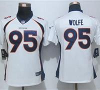 Women's Nike Broncos #95 Derek Wolfe White Stitched NFL New Limited Jersey