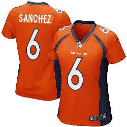 Women's Nike Broncos #6 Mark Sanchez Orange Team Color Stitched NFL New Elite Jersey