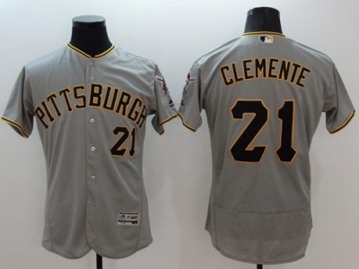 Pittsburgh Pirates #21 Roberto Clemente Grey Flexbase Authentic Collection Baseball Jersey