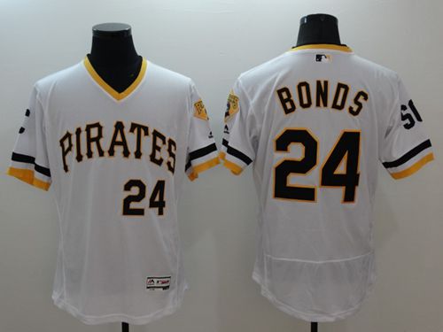 Pittsburgh Pirates #24 Barry Bonds White Flexbase Authentic Collection Cooperstown Baseball Jersey Pittsburgh Pirates #24 Barry Bonds White Flexbase Authentic Collection Cooperstown Baseball Jersey