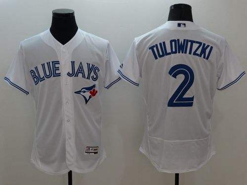 Toronto Blue Jays #2 Troy Tulowitzki White Flexbase Authentic Collection Baseball Jersey
